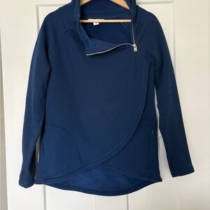 Athleta Blue Zip-Up Pullover